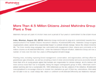 More Than 4.5 Million Citizens Joined Mahindra Group To #CelebrateDifferently and Plant a Tree